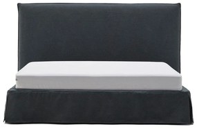 Antracitszürke kárpitozott franciaágy 180x200 cm Jaira – Kave Home