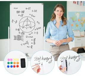 Átfordítható mágnestábla kiegészítőkkel, 60 x 90 cm