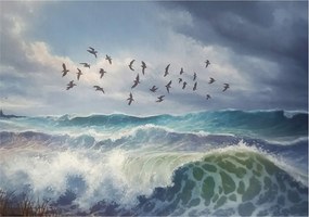 Dekoratív Fotótapéta Hálószobába Tengeri hullámok 208x146 Ragasztó