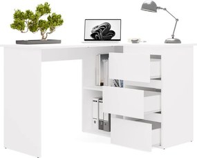 NICEA íróasztal 120x48.5x75 cm, jobbos, fehér