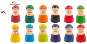 12 barát színes Montessori fafigura