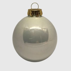 Sötétszürke-ezüst-pezsgő karácsonyi üveggömb szett, 6 cm, 12 db