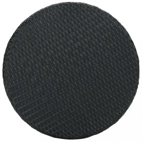 fekete polyrattan kerti asztal 60,5 x 106 cm
