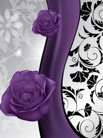 Fotótapéta Lila rózsák elegancia a hálószobába és a nappaliba 206x275 +ragasztó