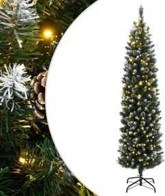vidaXL vékony műkarácsonyfa 300 LED-del 210 cm