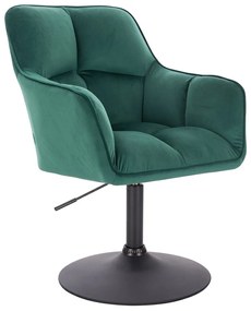 HR550N Sötétzöld modern velúr szék fekete lábbal