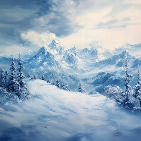 Vászonkép Canvas Tájkép Magas Hegyek Tél Hó 40x40