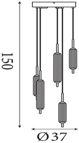 Searchlight 76210-5CL - CATTAIL LED dimmelhető kábeles függeszték LED/24W/230V