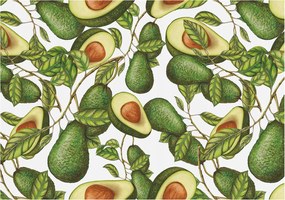 Flizelin fotótapéta Flizelin Design Avokádó minta 312x219 Ragasztó