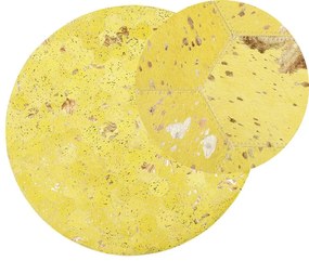 Sárga bőrszőnyeg ⌀ 140 cm ZEYTIN Beliani