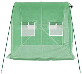 zöld acélvázas melegház 4 m² 2 x 2 x 2 m