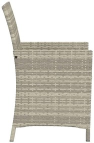 vidaXL 3 részes világosszürke polyrattan bisztrógarnitúra párnákkal