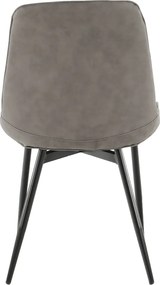 Szék, ekobőr világosszürke/fekete, HAZAL