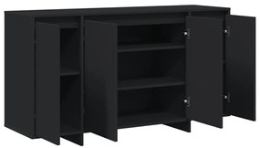 Fekete oldalszekrény Fekete Mérnöki fa 135 x 41 x 75 cm
