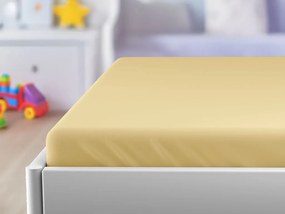 Jersey gyerek lepedő kiságyba krém 70x140 cm