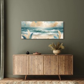 Kép – Festett strand lágy színekben (120x50 cm)