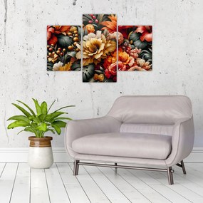 Kép - Narancs-vörös virágok (90x60 cm)