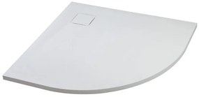 Cagliari White 90x90x2,6 cm íves, SMC zuhanytálca szifonnal