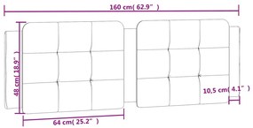 szürke műbőr fejtámla párna 160 cm