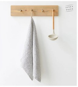 Len konyharuha 45x65 cm Thin Black Stripes – Linen Tales