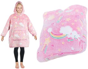 Gyerek pulóver - sötétben világító - rózsaszín