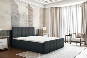Boxspring ágy, 140x200, szürke, STAR