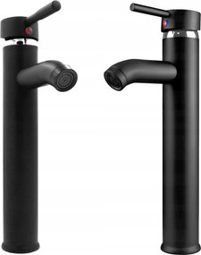 Álló Mosdó Csaptelep Fekete Magas Fürdőszoba Csaptelep Egykaros