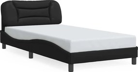 vidaXL fekete műbőr ágykeret matrac nélkül Hvar 100x203 cm