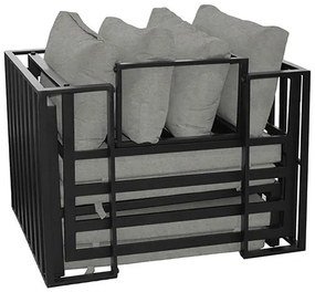 Kerti Bútorszett, Fém + Szövet, Szürke. AZ-L1761 SIL