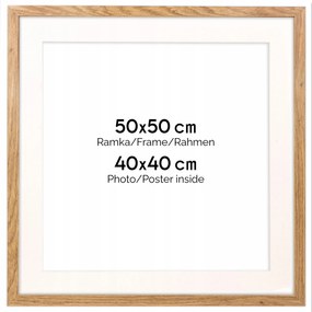 Elegáns 50x50 cm-es képkeret passe-partout 40x40 cm