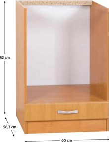Konyhaszekrény, Alsó, Éger LORA MDF NEW KLASIK S60KU