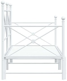 Daybed with Trundle without Mattress White 90x200 cm acél