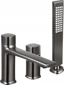 Kádtöltő Csaptelep 3 Lyukú Álló Grafit Kádlap Lavoe Tores