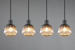 Fekete függőlámpa üveg búrával ø 15 cm Tarifa – Trio