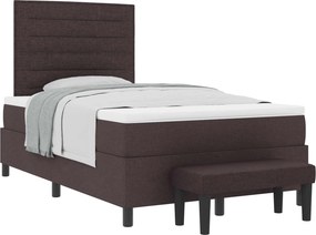 vidaXL Boxrugós ágy matracmal Sötét Barna 120 x 190 cm szövet