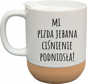 Fehér Bögre Parafa Fedéllel, Ajándék Vérnyomás Emelő