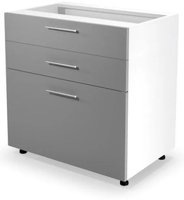 Alsó szekrény Vento D3S-80 / 82, fehér / szürke