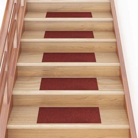 öntapadós lépcsőszőnyegek 30 db 60 x 25 cm bordói piros téglalap alakú