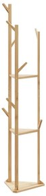 kabátállvány kampókkal és polcokkal bambusz 39x33x166cm bambusz