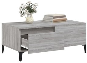 Szürke sonoma színű szerelt fa dohányzóasztal 90 x 50 x 36,5 cm