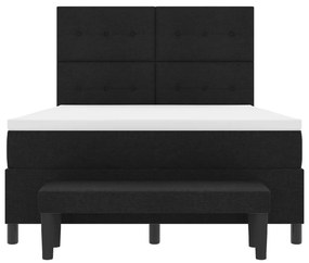 Box Spring Ágy matraccal és padal Fekete 160x200 cm Szövet