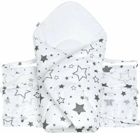 New Baby Classic megkötős pólya szürke csillagok