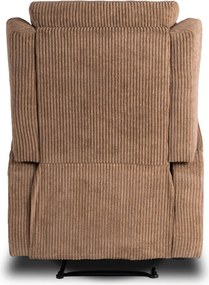 Masszázsfunkciós dönthető fotel barna kordbársony kárpitozással – SEBASTIAN