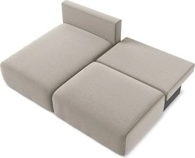 Szürkésbarna bársony kinyitható-tárolóhelyes sarokkanapé (bal oldali-heverő résszel) Kalena – Makamii