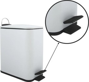 Matt fehér acél pedálos szemetes 5 l Erik – Spirella