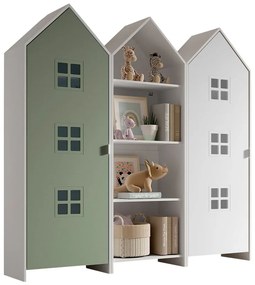 Fehér-zöld nyitott gyerek ruhásszekrény 173x171,5 cm CASAMI BRUGES – Vipack