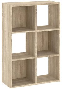 Könyvespolc 6 Rekeszes Tölgy Színben CATCHY 61 cm