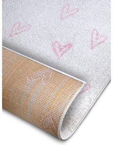 Fehér-rózsaszín gyerek szőnyeg 120x170 cm Hearts – Hanse Home