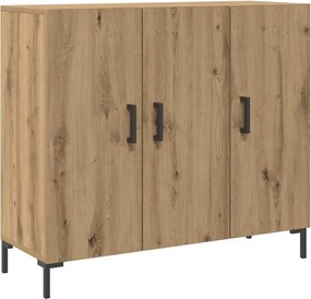 vidaXL kézműves tölgy színű szerelt fa tálalószekrény 90 x 34 x 80 cm