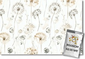 Fotótapéta Flizelina Akvarell Virágok Pitypang Bézs Szürke 350x250 ragasztó